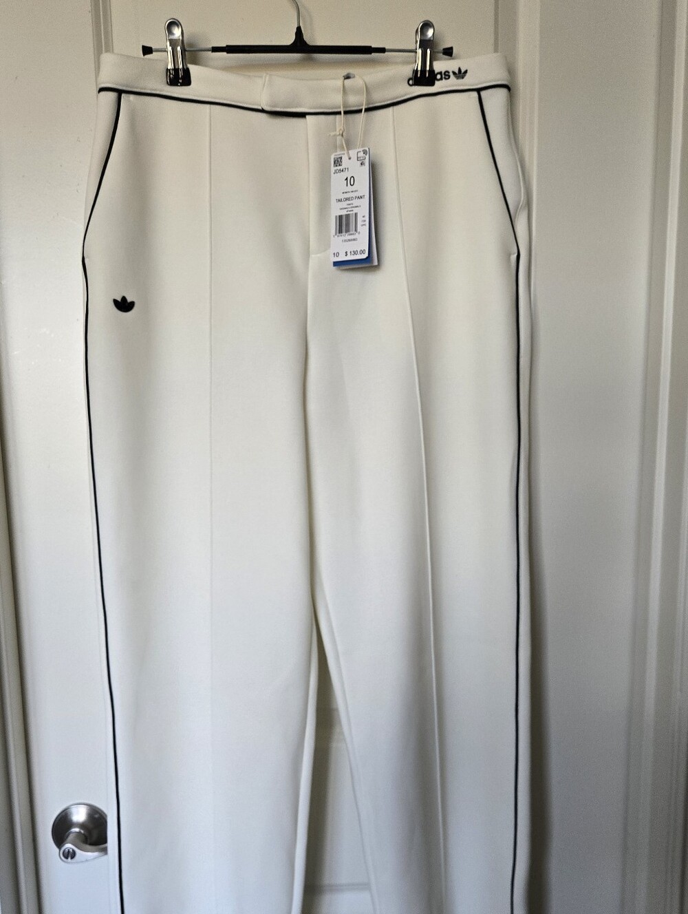 New Adidas Original Premium Tailored Pants White Style#JD5471 Size 10
